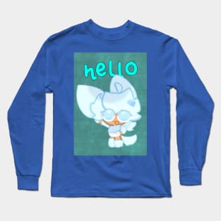 hello blue kitty Long Sleeve T-Shirt